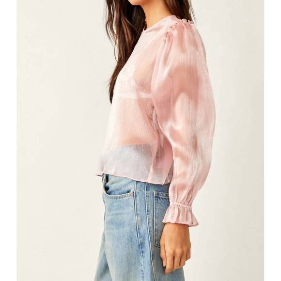 NEW FREE PEOPLE freya frost top in pink - Picture 2 of 3